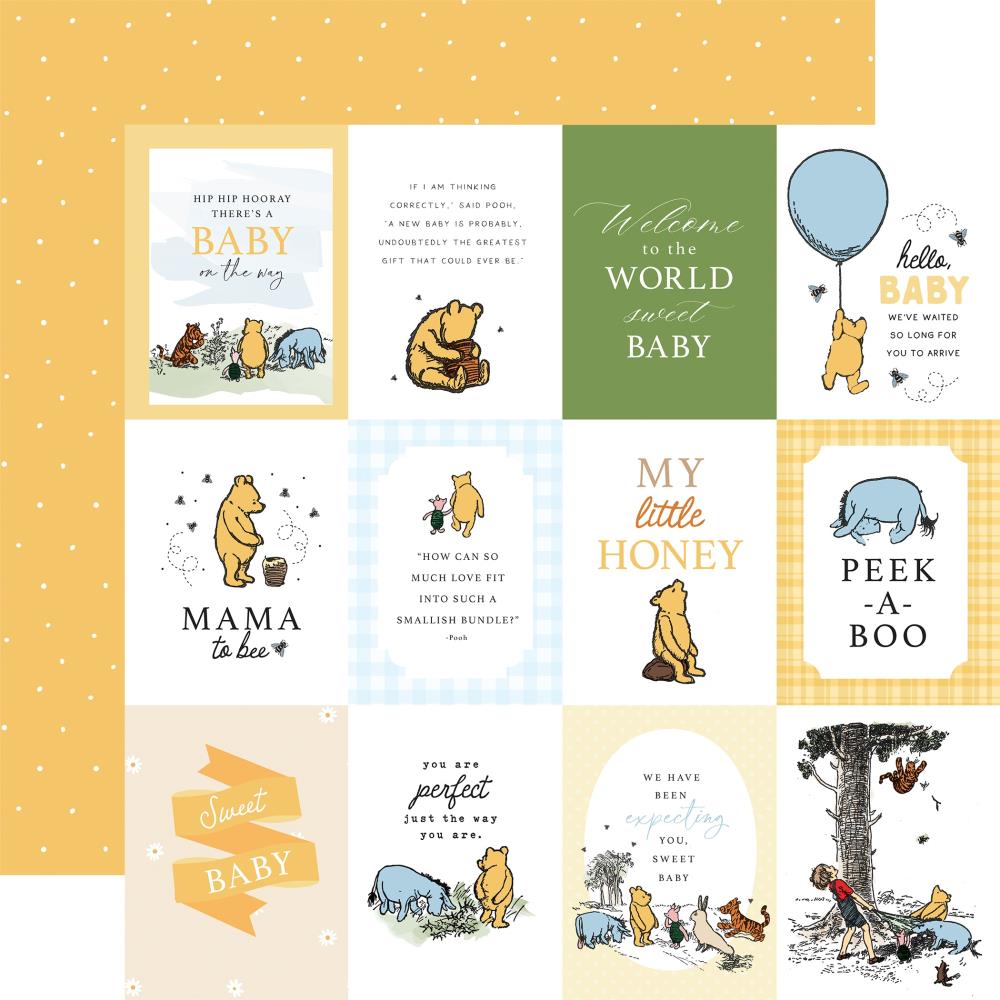 Echo Park, Winnie the Pooh Baby, 3x4 Journaling Cards