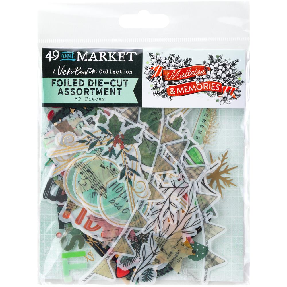 49th and Market, Mistletoe & Memories, Foiled Die-Cut Assortment