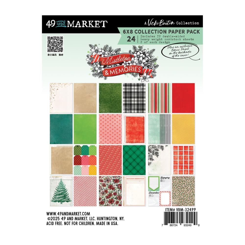 49th and Market, Mistletoe & Memories, 6x8 Paper Pack