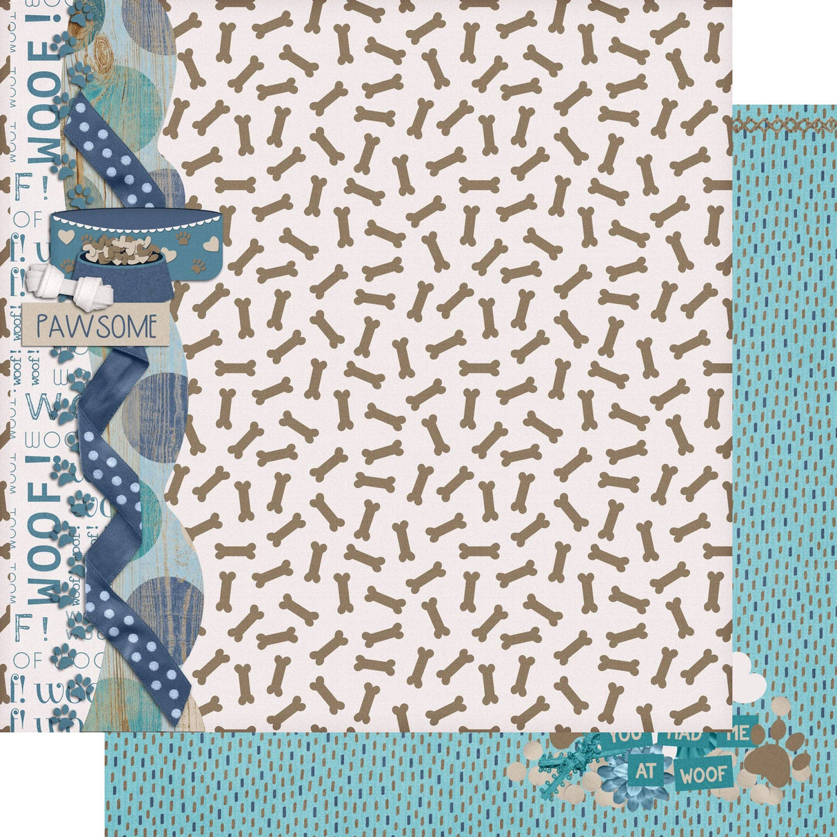 SSC Designs, Dog Mom Collection, You Had Me At Woof 12 x 12 Double-Sided Scrapbook Paper