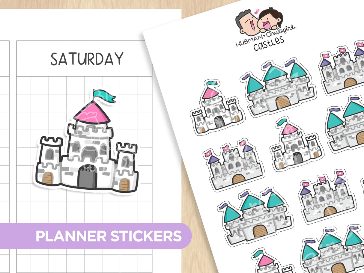 Hubman & Chubgirl Stationary, My Time Planner Stickers- Castles