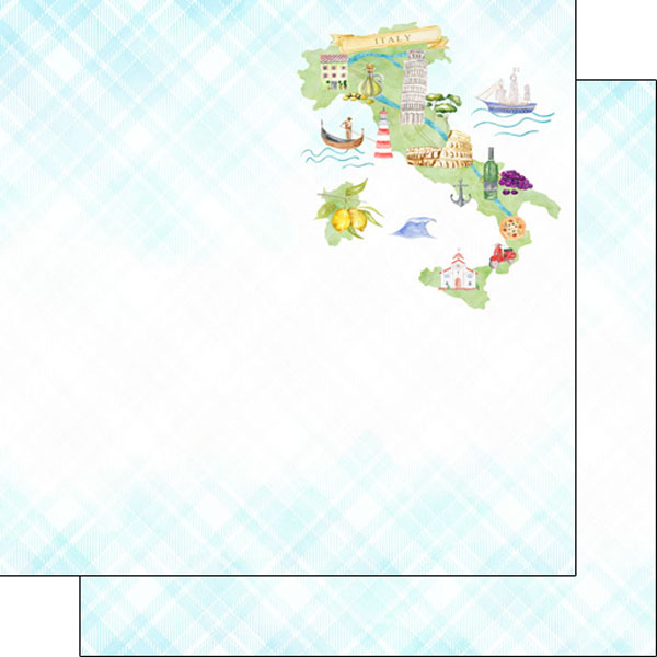 Scrapbook Customs, Italy Map Icons Paper