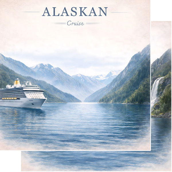 Scrapbook Customs, Alaskan Watercolour Cruise Ship