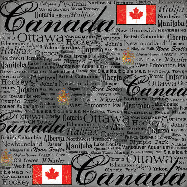 Scrapbook Customs, Canada Scratchy Single Sided Paper