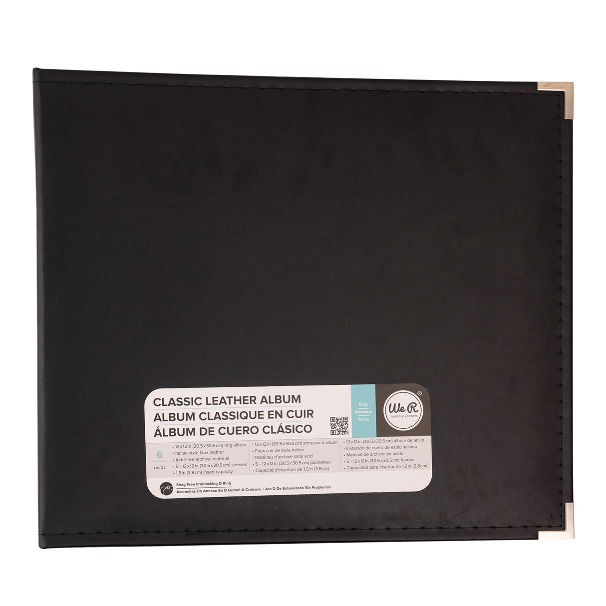American Crafts, We R Makers, 12x12 Ring Binder, Black