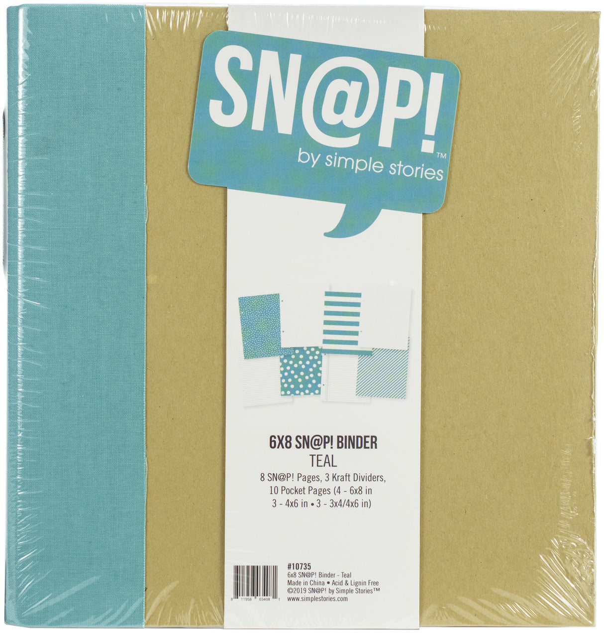 Simple Stories, Sn@p Binders, 6x8, Teal