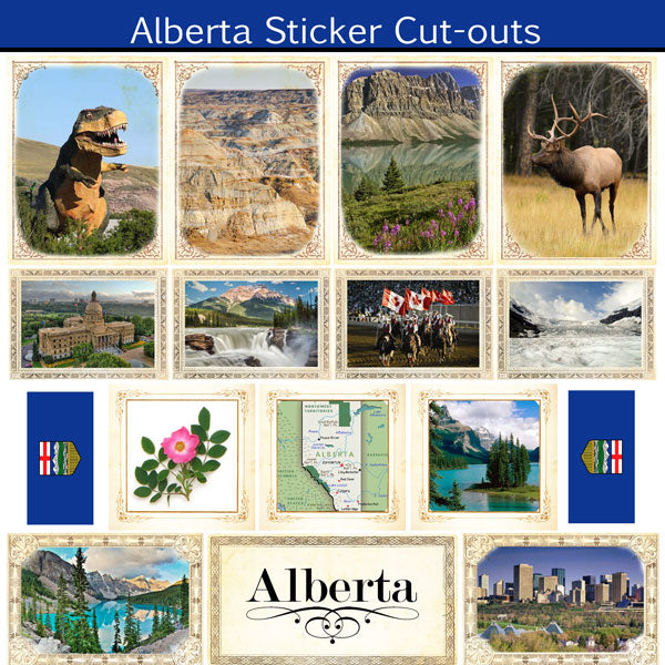 Scrapbook Customs, Canada, Alberta Sightseeing Sticker Cut Outs