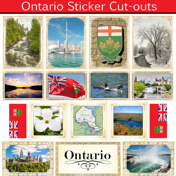 Scrapbook Customs, Canada, Ontario Sightseeing Sticker Cut Outs