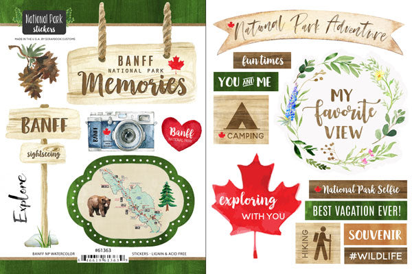 Scrapbook Customs, Alberta, Canada, Banff National Park Sticker