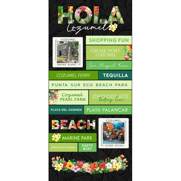 Scrapbook Customs, Hola Cozumel Sticker Sheet