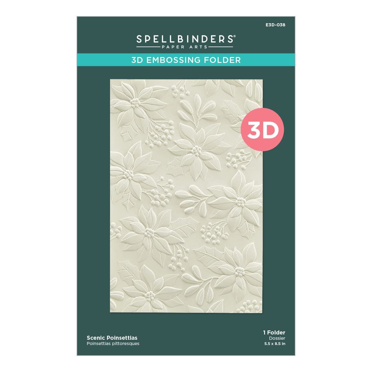 Spellbinders, Scenic Poinsettias Embossing Folder