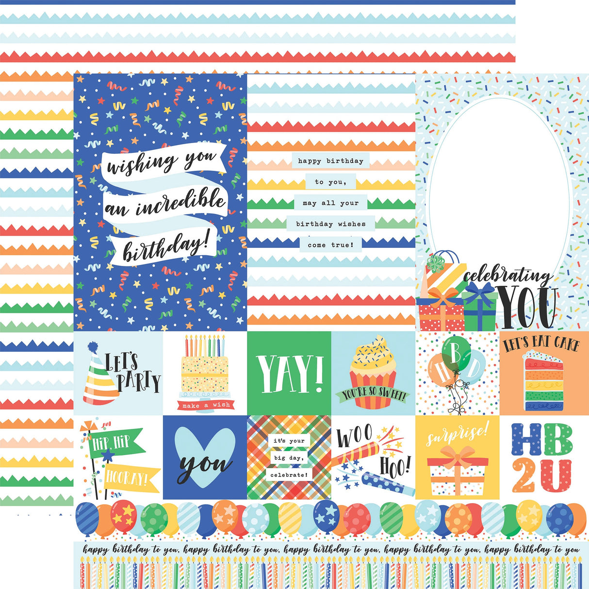 Echo Park, Make A Wish Birthday Boy, Multi Journaling Cards