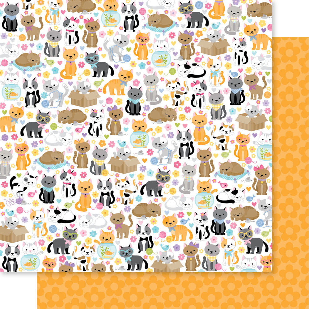 Bella Blvd, 12X12 Patterned Paper, Meow - Cats Live Here