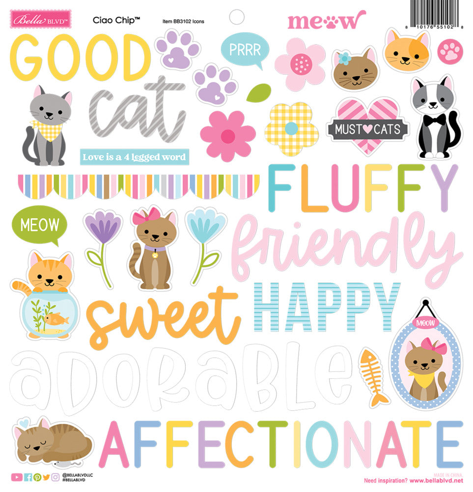 Bella Blvd, Ciao Chipboard Icons, Meow