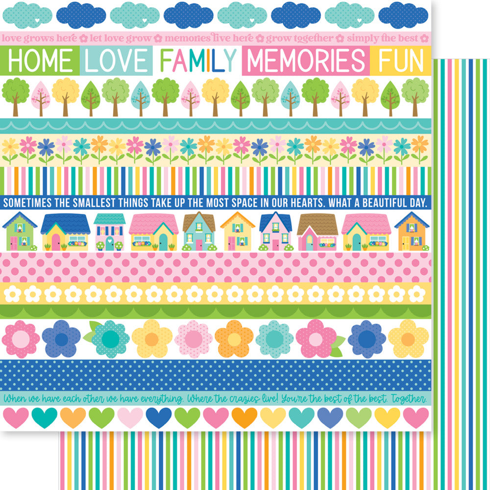 Bella Blvd, 12X12 Patterned Paper, Love Grows Here - Love Grows Here Borders