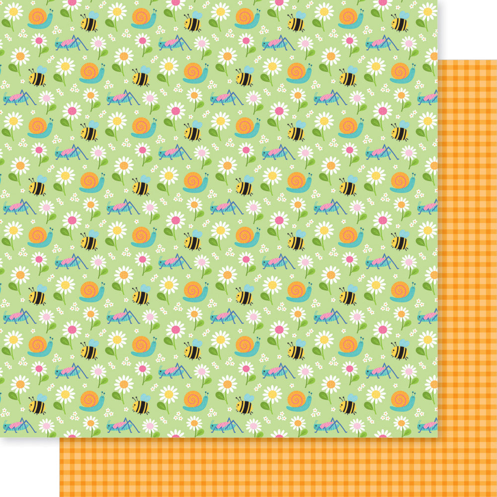 Bella Blvd, 12X12 Patterned Paper, Walking on Sunshine - Buzzin' & Bloomin'