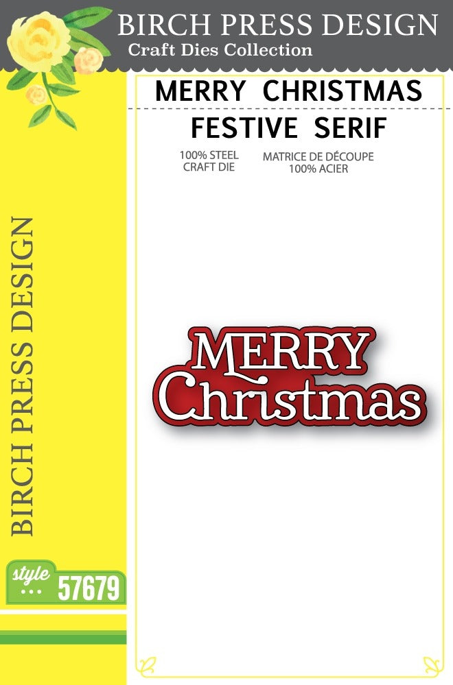 Birch Press Designs, Dies, Merry Christmas Festive Serif