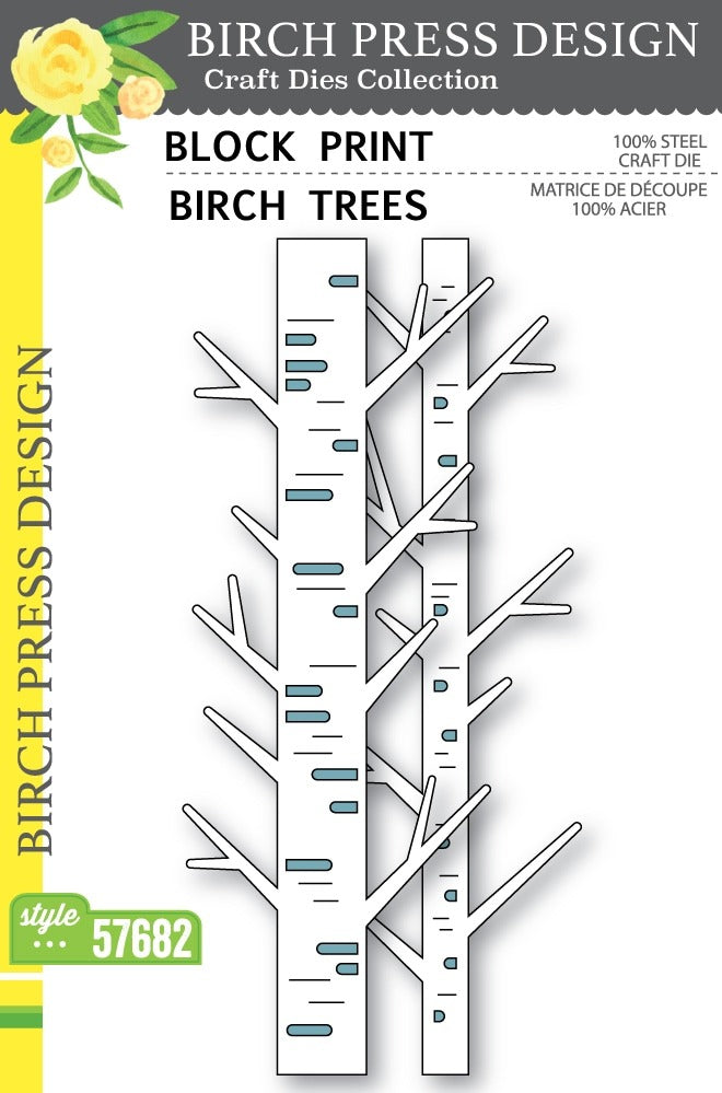 Birch Press Designs, Dies, Block Print Birch Trees
