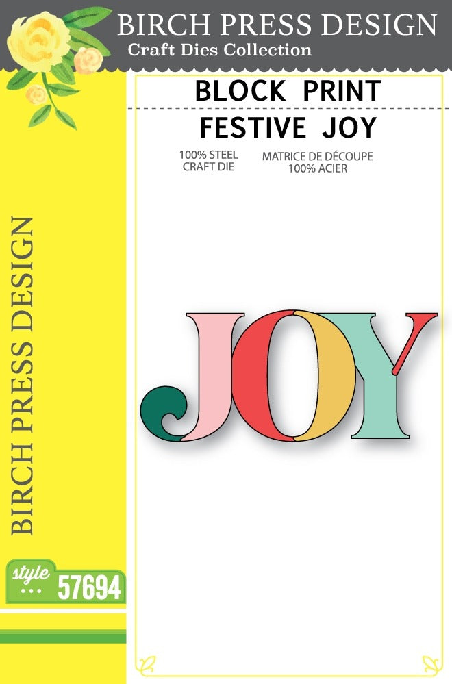 Birch Press Designs, Dies, Block Print Festive Joy