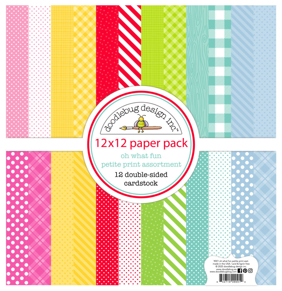 Doodlebug Design, 12X12 Petite Prints Paper Pack, Oh What Fun