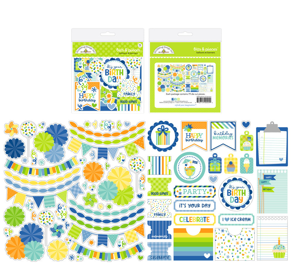 Doodlebug, Bits & Pieces, Balloons & Banners Pre-order