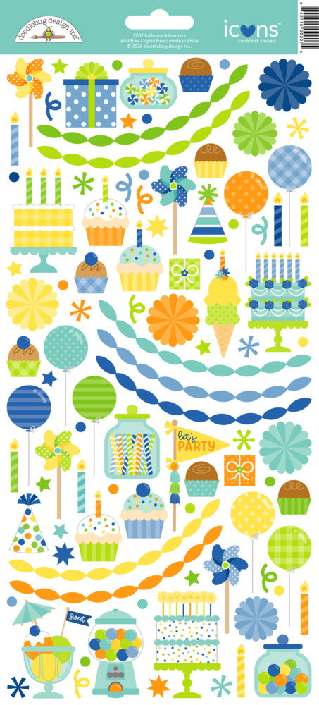 Doodlebug, Icons Stickers, Balloons & Banners