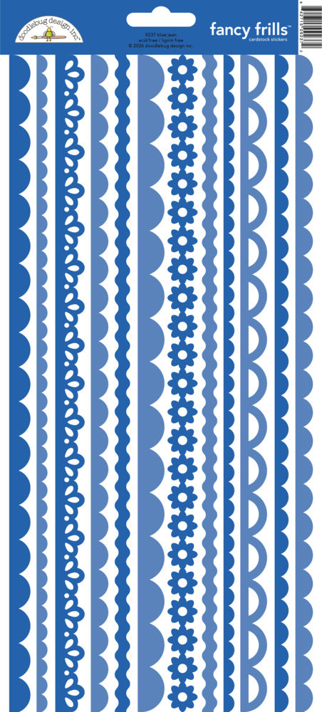 Doodlebug, Fancy Frills Stickers, Blue Jean Pre-order