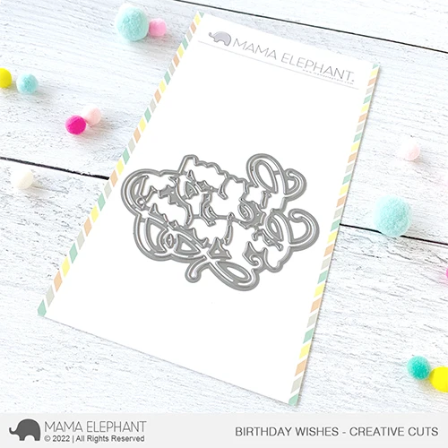 Mama Elephant, Birthday Wishes Stamp & Die SEt