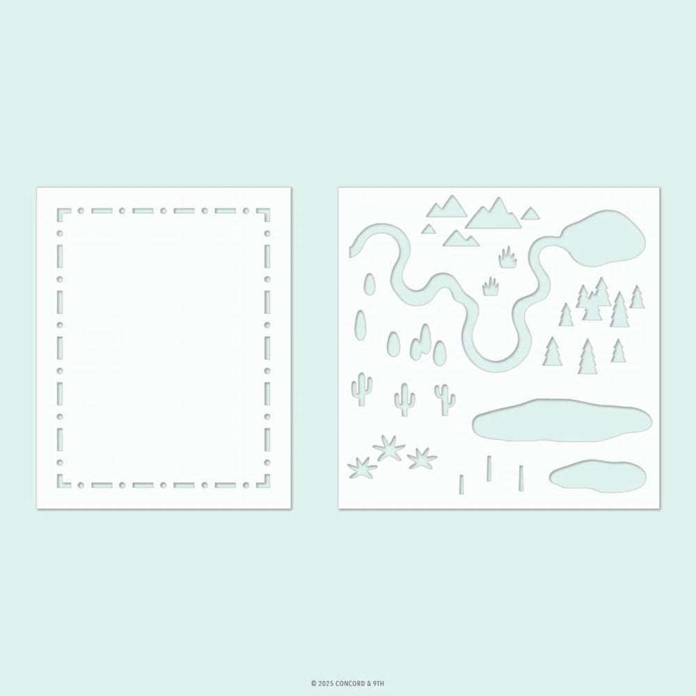 Concord & 9th, Adventure Awaits, Stencil Set, Pre-order