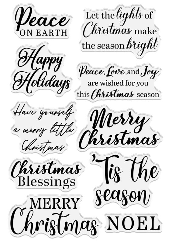 Crafter's Companion, Clear Stamp, Retro Christmas - Winter Blessings