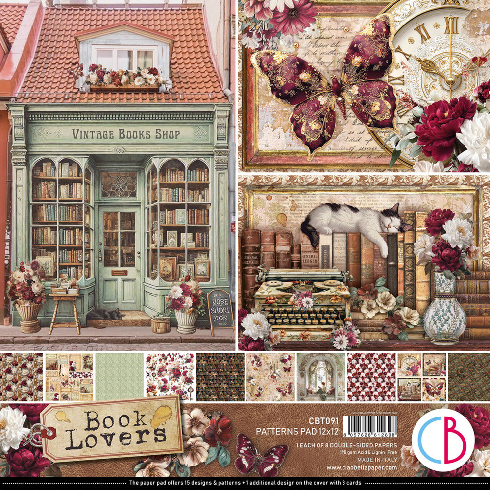 Ciao Bella, 12X12 Patterns Pad, Book Lovers