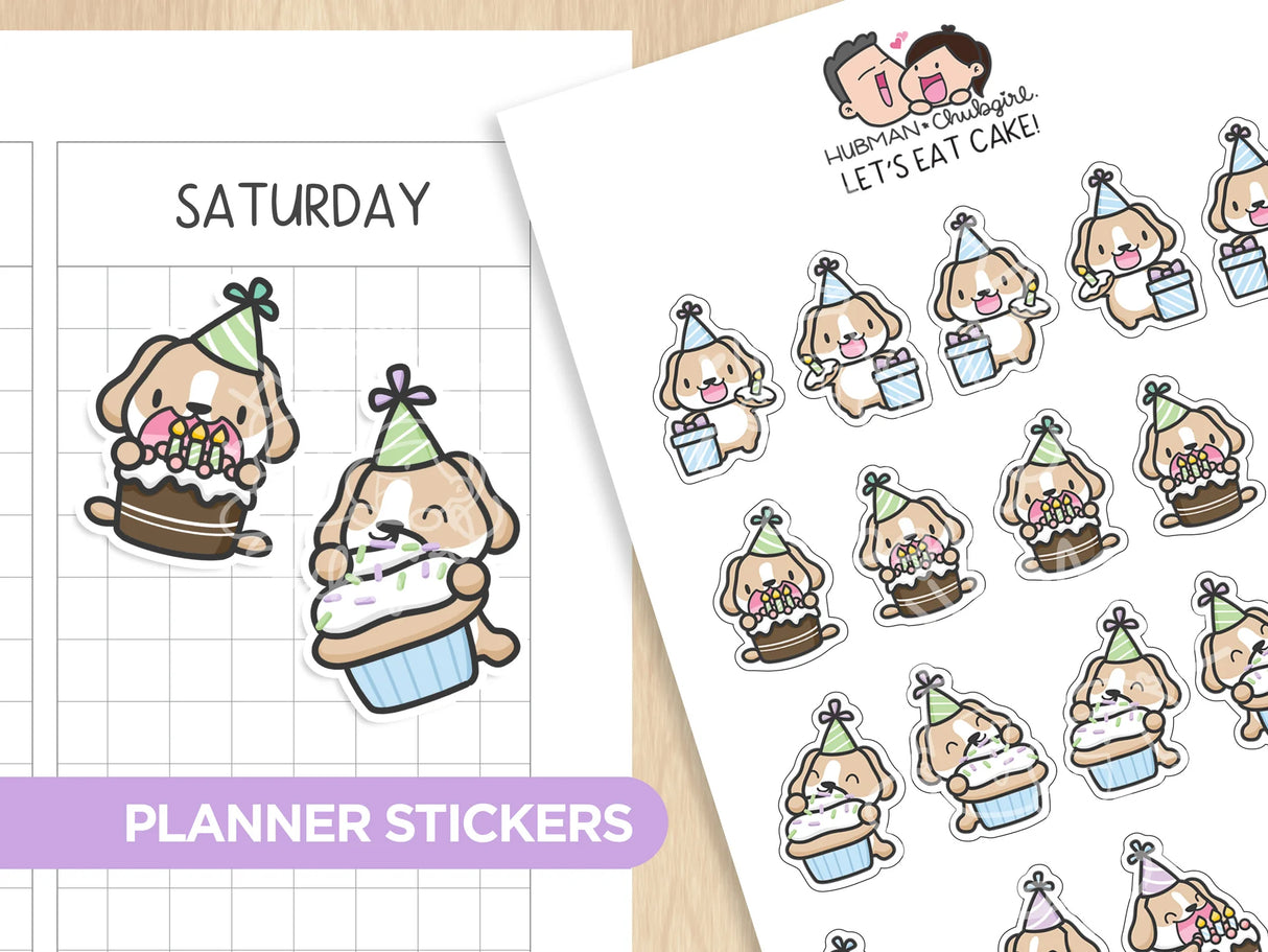 Hubman & Chubgirl Stationary, My Time Planner Stickers- Let's Eat Cake