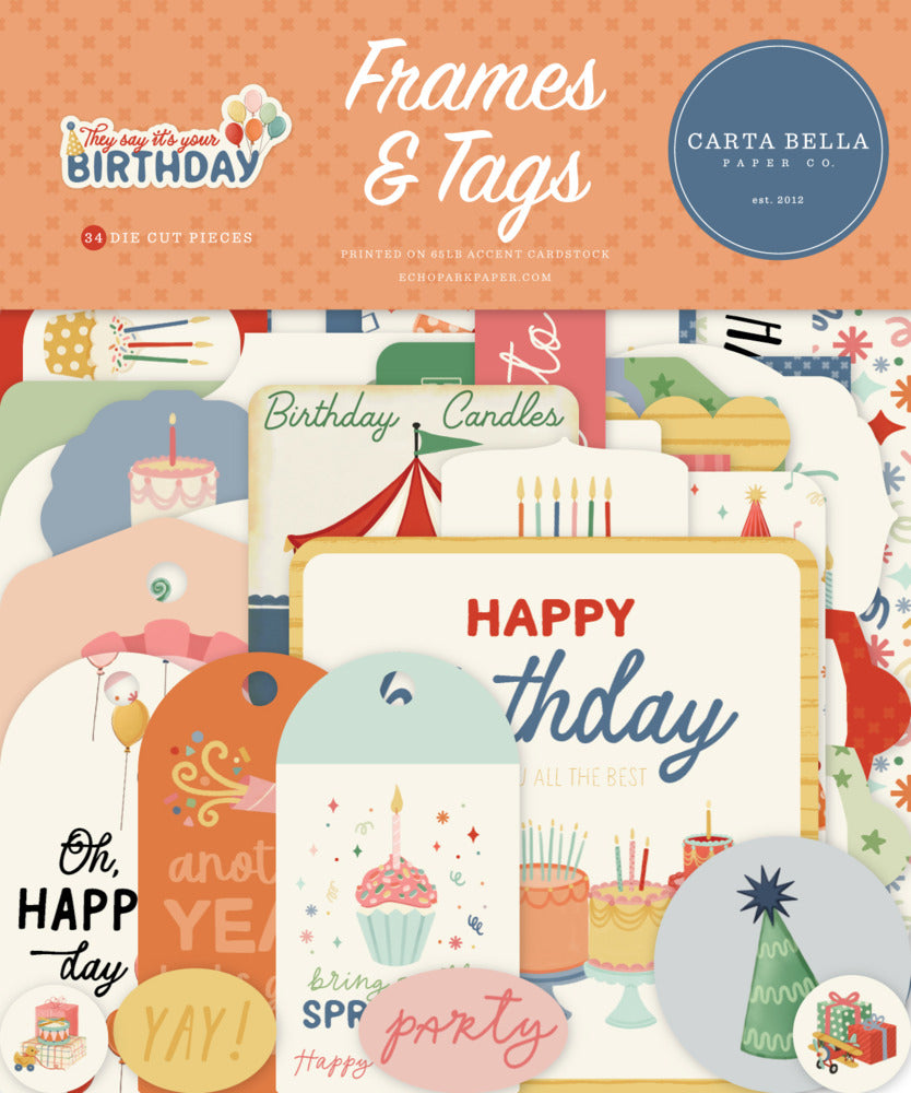 Carta Bella, They say it's Your Birthday Frames & Tags