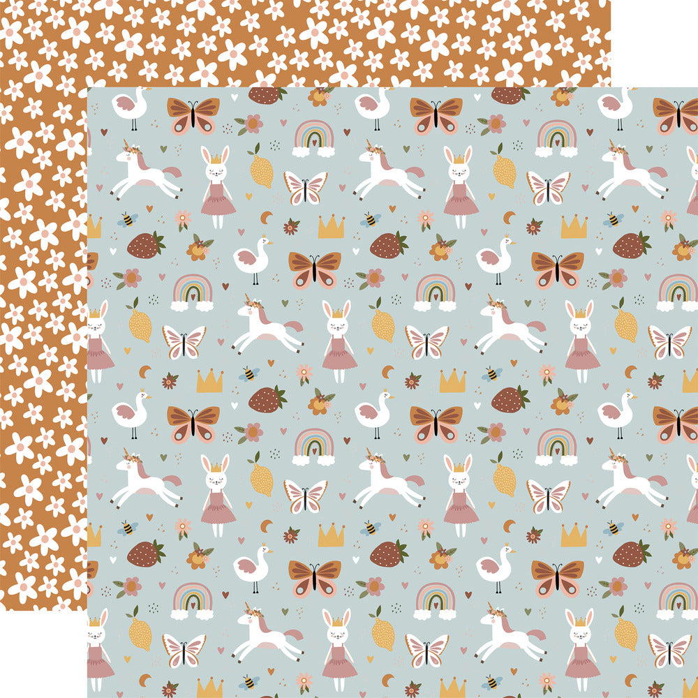 Echo Park, 12X12 Patterned Paper, Dream Big Little Girl - Unicorns and Fun