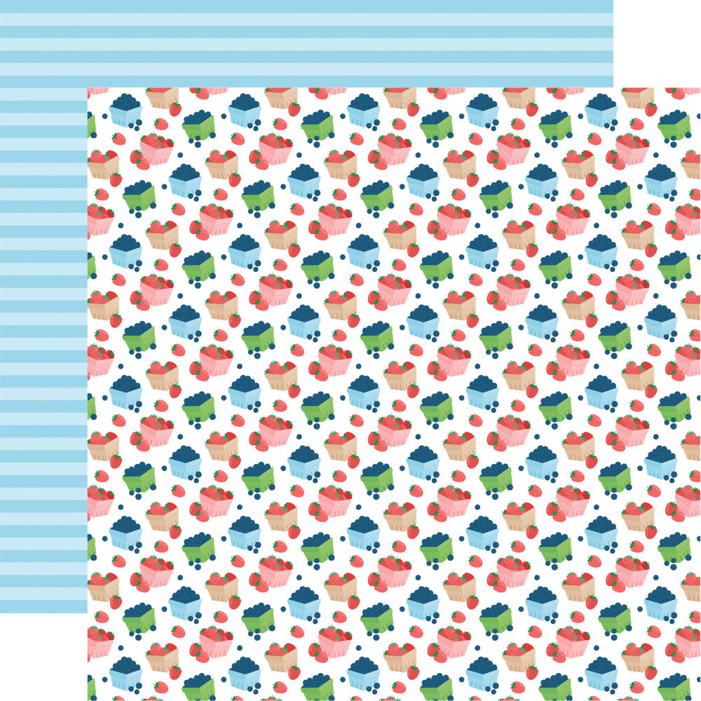 Echo Park, 12X12 Patterned Paper, Freshly Picked - Locally Grown Berries