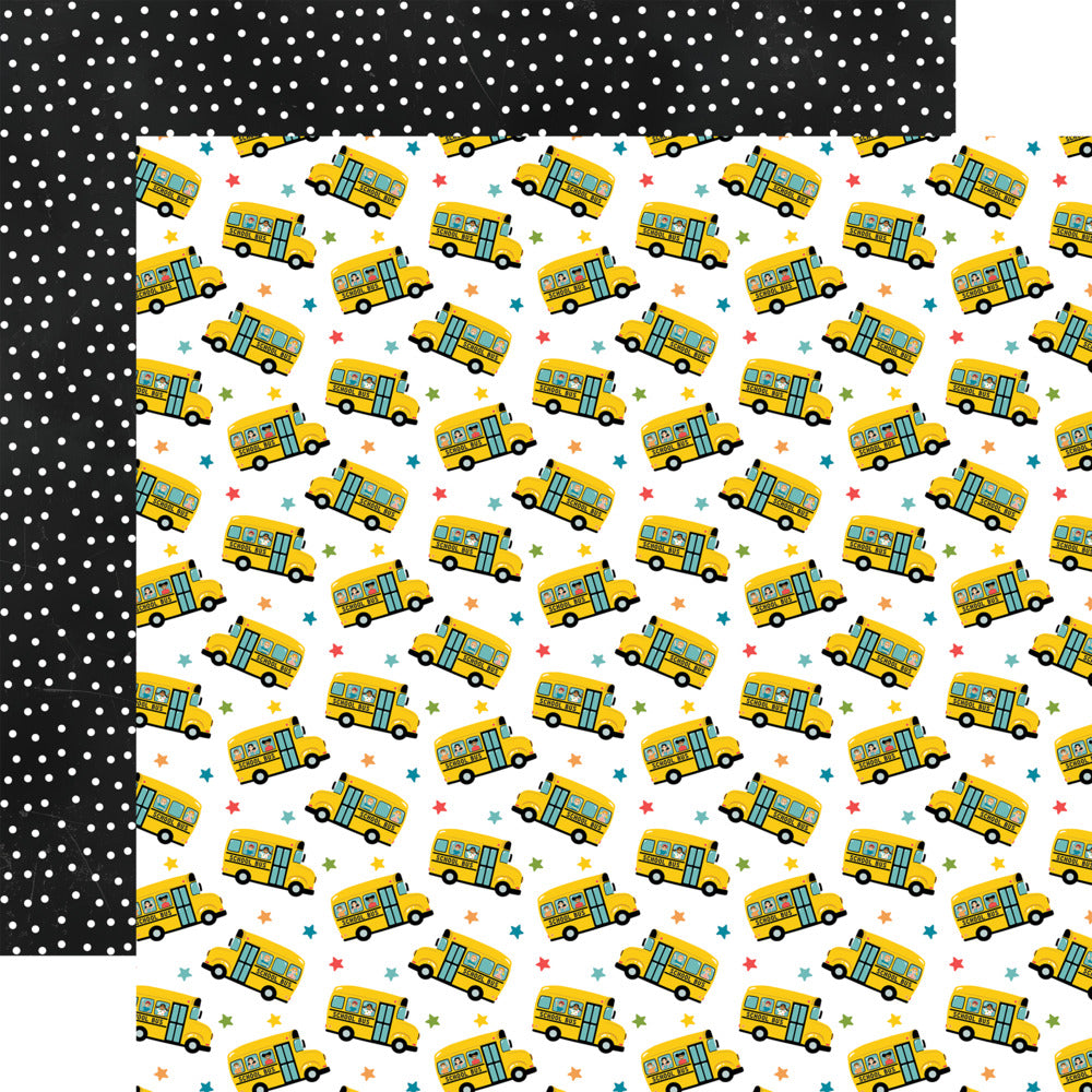 Echo Park, 12X12 Patterned Paper, Field Trip - Load Up The Bus