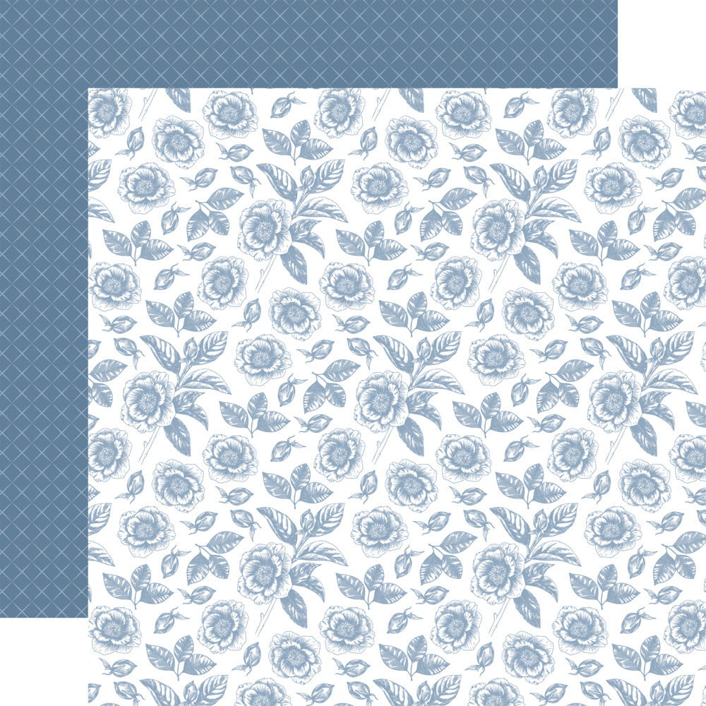 Echo Park, 12X12 Patterned Paper, Save the Date - Husband and Wife Floral