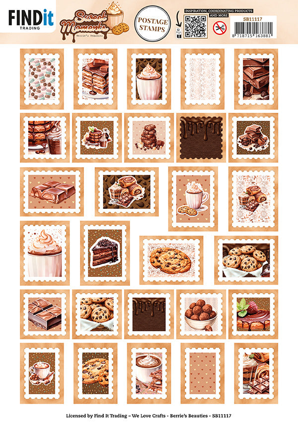Berries Beauties, 3D Push Out Sheet, Sweet Moments - Postage Stamps SB11117