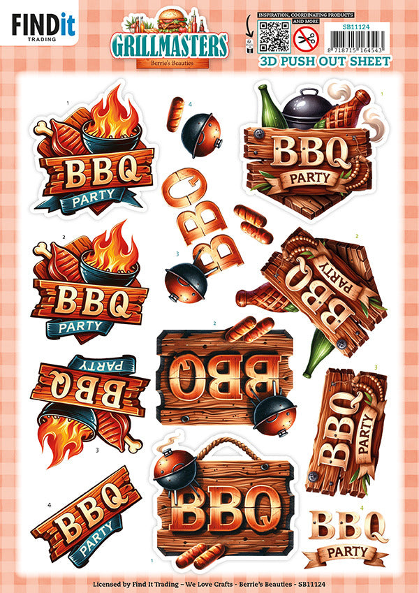 Berries Beauties 3D Push Out Sheet, Grillmasters - Backyard Feast SB11124