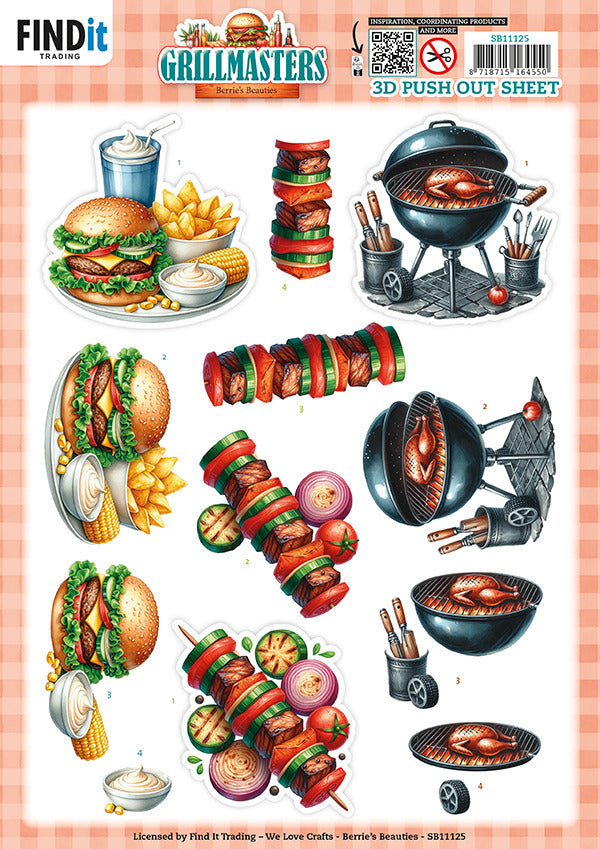 Find It, Berries Beauties 3D Push Out Sheet, Grillmasters - Flame Grilled Favorites