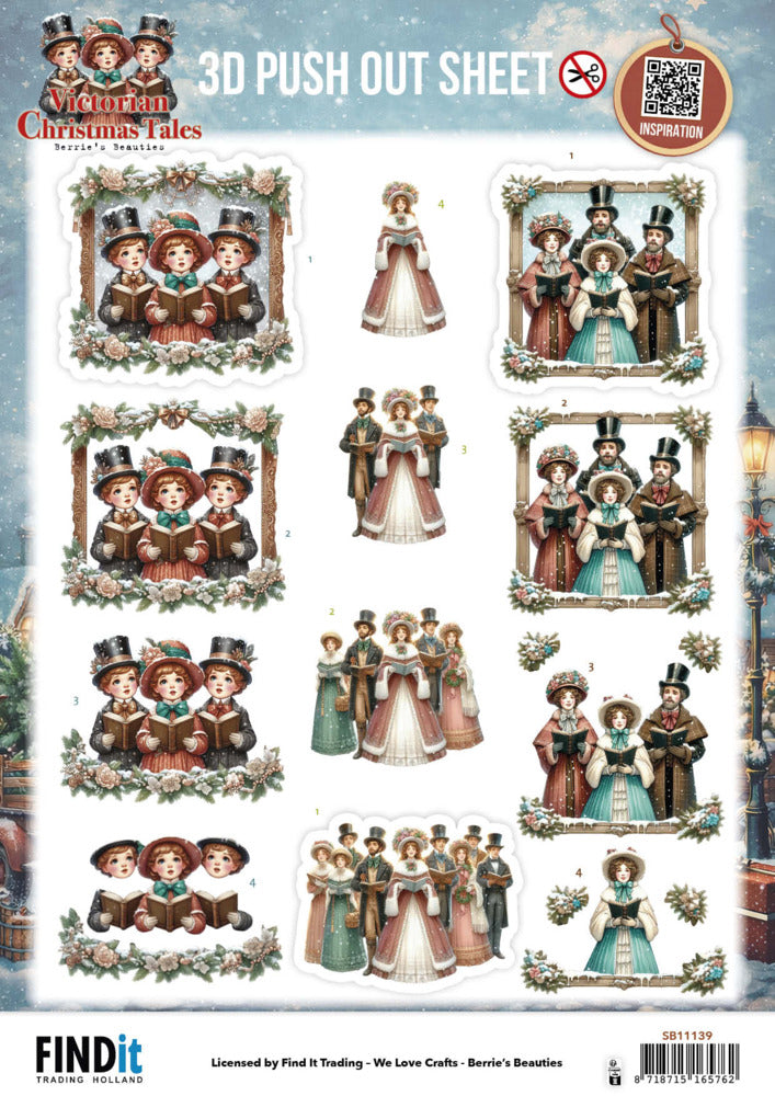 Find IT Trading, 3D Push Out Sheet, Victorian Christmas Tales - A Christmas Serenade, SB11139