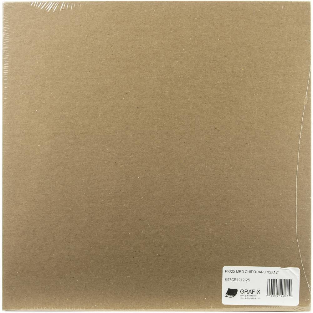 Grafix, Chipboard 12x12, Natural, 25 pack