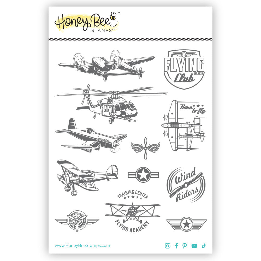 Honeybee Stamps, Cling Stamp and Die, Born to Fly