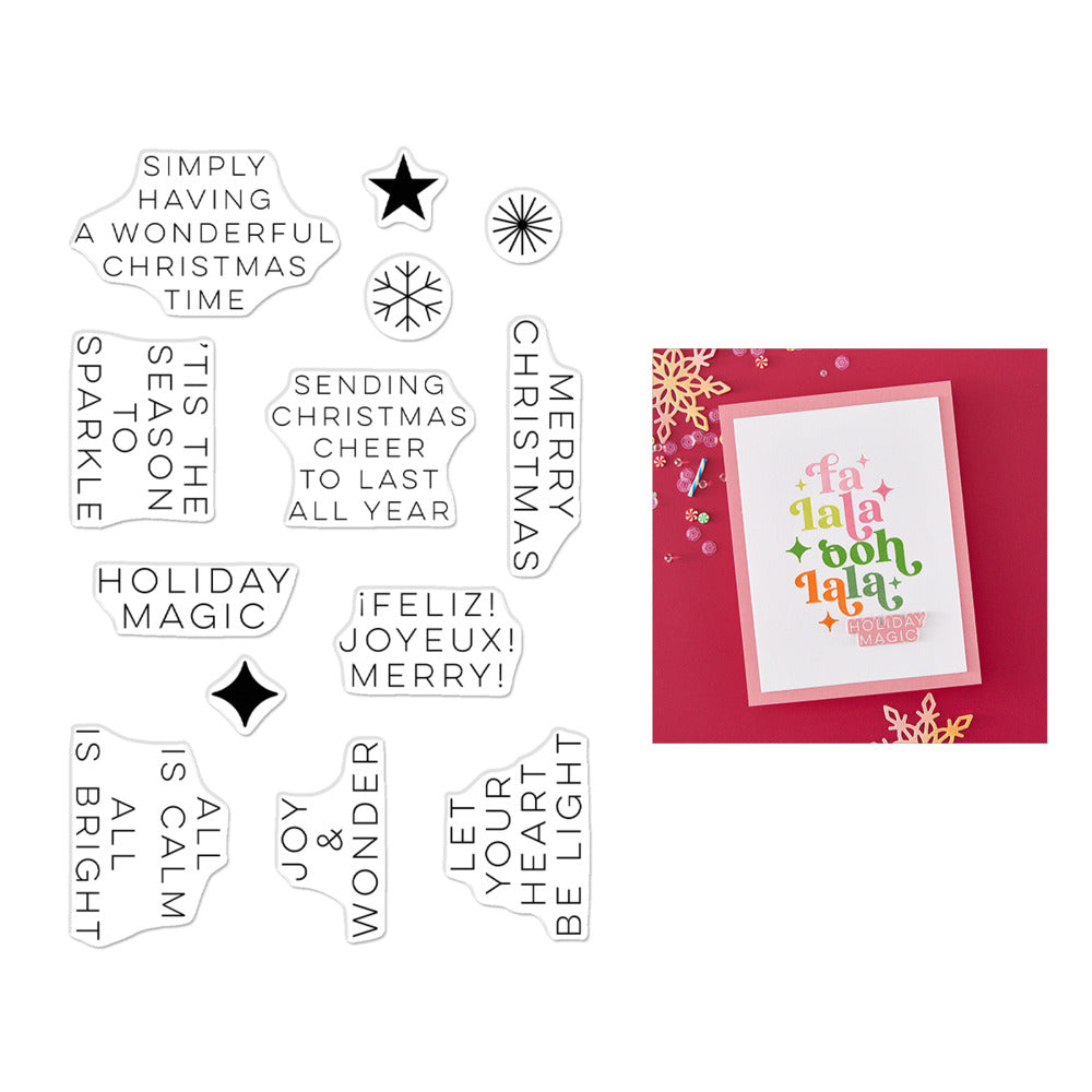 Spellbinders; Stamp, Very Merry - Modern Holiday Greetings