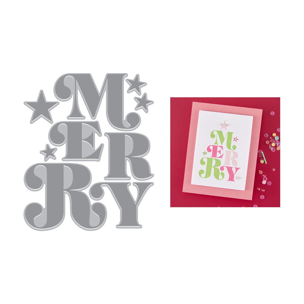 Spellbinders, BetterPress + Foil & Die Set, Very Merry - Merry