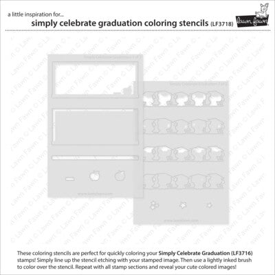 Lawn Fawn, Simply Celebrate Graduation Coloring Stencils
