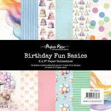 Paper Rose; Birthday Fun Basics 6 x 6 Pack