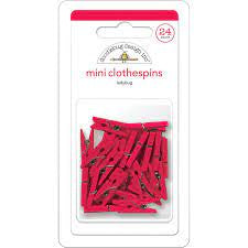 Doodlebug, Mini Clothespins, Red