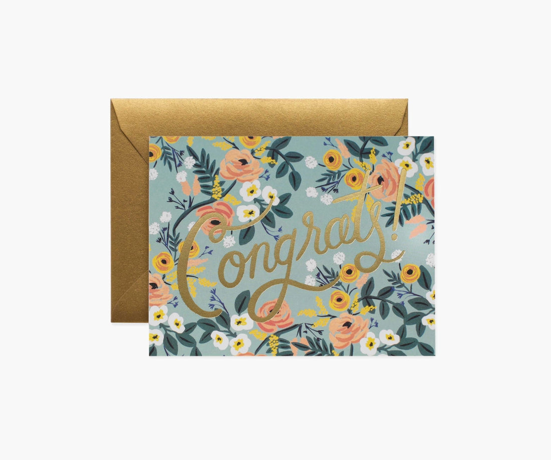 Rifle Paper Co. Blank Cards & Matching Envelope Congrats