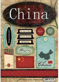 Scrapbook Customs, China Travel Stickers